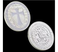 JUANLI Commemorative Coin The European German Cross Knight's Commemorative Medal Silver Plated Challenge Coin