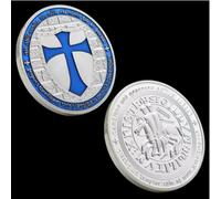 JUANLI Commemorative Coin The European German Cross Knight's Commemorative Medal Silver Plated Challenge Coin