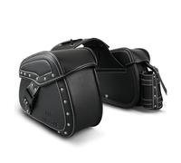 JUANNING 2Pcs Motorcycle PU Leather Side Saddle Bags Saddlebags Luggage Panier Motocross Accessories for Har&Ley Davidson Touring(Style A)