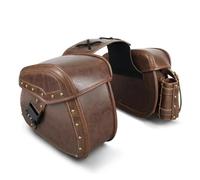 JUANNING 2Pcs Motorcycle PU Leather Side Saddle Bags Saddlebags Luggage Panier Motocross Accessories for Har&Ley Davidson Touring(Style B)