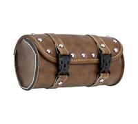 JUANNING Motorcycle Fork Saddle Bags Leather Waterproof Tool Roll Barrel Bag Saddlebags Storage for Har&Ley Sportster Touring Dyna Softail(Style C)