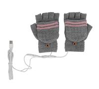 JUANQIAPAS 1Pair USB Heated Winter Gloves Mitten Knitting Hand Warmer Gloves Fingerless for Typing Laptop Phone (Female GS21)