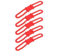 JUANQIAPAS DUUTI 5pcs Bike Silicone Band Cycling Flashlight Handlebar Mount Holder Multipurpose Straps for Riding (Red)