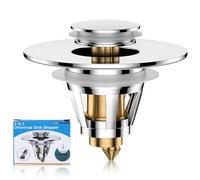 JUANSHI® Universal 2-in-1 Bathroom Sink Plug, Pop-Up Sink Drain Filter, Bathroom Drain Stopper Plug Sink for 26mm-46mm Sink Drain Holes