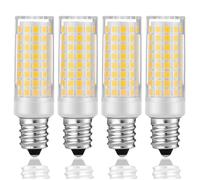Juanw 5W E12 Screw Bulb LED E-12 Candelabra Base - AC200V-240V for Range/Stove/Oven, Microwave, Refrigerator, Cooker Hood,Sewing Machine - Part (Cool White 6000K, 4 Pack)