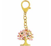 Juanxian 2026 Feng Shui Lap Chun Wealth Tree Keychain, Blooming Cherry Blossom with 9 Birds, 2026 Spring Energy Symbol w5759