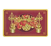Juanxian 3 Celestial Guardians Card, Chi Lin Pi Yao Fu Dog Talisman for Three Killings Protection, Ksitigarbha Implements Feng Shui Amulet, Wallet Size Spiritual Shield