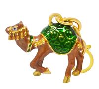 Juanxian Feng Shui Cash Flow Camel Keychain Wealth Porsperity Success Good Luck Amulet Pendants Key Chain Rings Accessories Aesthetic for car keys Handbags Backpacks W5497-blue