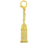 Juanxian Heart Sutra Pagoda Keychain, Five Yellow Talisman Amulet with Om Mani Padme Hum, Feng Shui Protection Charm for Peace & Positive Energy, Buddhist Mantra Keyring for Good Vibe