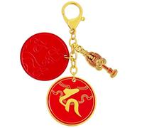 Juanxian Ksitigarbha Fireball Amulet Keychain, Buddhist Symbol of Protection & Peace, Keyring with Sacred Seed Syllable & Staff, Inspirational Jewelry for Calm & Confidence