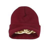 JUANYAO Cap Womens Beanie Satin Lined Beanie Winter Hats for Women Men, Silk Lined Beanie Hats Unisex-Claret