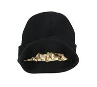 JUANYAO Cap Womens Beanie Satin Lined Beanie Winter Hats for Women Men, Silk Lined Beanie Hats Unisex-Black