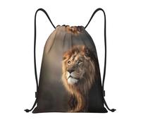 JUANYQME African Lion Print Drawstring Bags For Gym, Yoga, Travel Daily Use Easy-Fold, Adjustable Strap Drawstring Bag