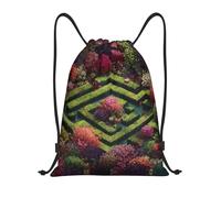 JUANYQME Coral Maze Print Drawstring Bags For Gym, Yoga, Travel Daily Use Easy-Fold, Adjustable Strap Drawstring Bag