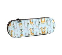 JUANYQME Cute Giraffe Flowers Print Leather Pencil Case Unique Print Design, Durable and Functional