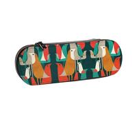 JUANYQME Flock of Birds Print Leather Pencil Case Unique Print Design, Durable and Functional