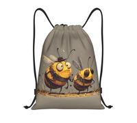 JUANYQME Funny Bees Print Drawstring Bags For Gym, Yoga, Travel Daily Use Easy-Fold, Adjustable Strap Drawstring Bag