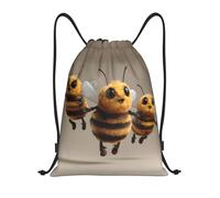 JUANYQME Funny Bees Print Drawstring Bags For Gym, Yoga, Travel Daily Use Easy-Fold, Adjustable Strap Drawstring Bag