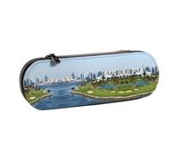JUANYQME Golf Yacht Club Print Leather Pencil Case Unique Print Design, Durable and Functional