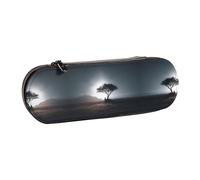 JUANYQME Lonely Tree Print Leather Pencil Case Unique Print Design, Durable and Functional