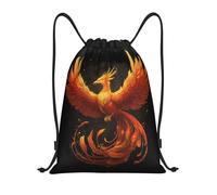 JUANYQME Phoenix Print Drawstring Bags For Gym, Yoga, Travel Daily Use Easy-Fold, Adjustable Strap Drawstring Bag