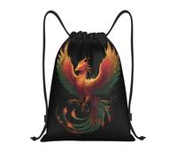 JUANYQME Phoenix Print Drawstring Bags For Gym, Yoga, Travel Daily Use Easy-Fold, Adjustable Strap Drawstring Bag