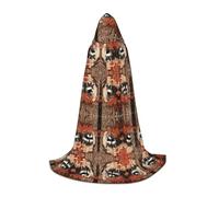 JUANYQME Raccoon In The Fall Tree Hole Print Hooded Cape For Teenagers Stylish, Comfortable, For Kids, Teens