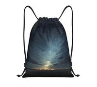 JUANYQME Starry Sky Radiation Print Drawstring Bags For Gym, Yoga, Travel Daily Use Easy-Fold, Adjustable Strap Drawstring Bag
