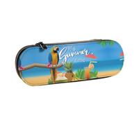 JUANYQME Summer Parrot Pineapple Bird Print Leather Pencil Case Unique Print Design, Durable and Functional