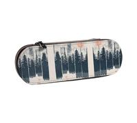 JUANYQME Wilderness Fox Art Print Leather Pencil Case Unique Print Design, Durable and Functional