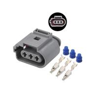 JUANZD 1/5/10/20/50/100/Set 3 Pin Black Plug Auto Socket Crankshaft Sensor 3.5mm Female Connector For 1J0973723G(20 SETS_3P)