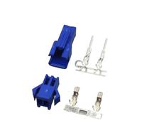 JUANZD 10-100Set Black White Blue Green Red SM Connector Plug Pitch 2.54MM Female Male Housing + Terminals SM-2P SM-2R JST SM2.54 2Pin(Blue,100SETS_2P)