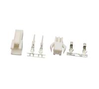 JUANZD 10-100Set Black White Blue Green Red SM Connector Plug Pitch 2.54MM Female Male Housing + Terminals SM-2P SM-2R JST SM2.54 2Pin(WHITE,100SETS_2P)