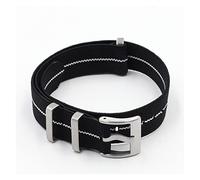 JUANZD 18mm 20mm 22mm Green/Yellow Adjustable Nylon Replacement Bracelet Watch Strap Compatible With Nato Strap Watch Band(Black-White Line,18mm silver)