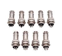 JUANZD 5/10Set GX12 GX16 GX20 2 3 4 5 6 7 8 9 10 12 14 15 Pin Male Female Lc Cable Aviator Aviation Circular Connector(GX16,10 SETS (MALE FEMALE_7 PINS)