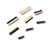 JUANZD 50pcs/box 1mm Pitch Under Clamshell Socket FPC FFC Flat Cable Connector 4P 6P 8P 10P 12P 14P 16P 20P 22P Kits