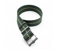 JUANZD Adjustable Single Pass Woven Nylon Striped Watch Band Silver/Copper Buckle Compatible With Tudor Black Bay Nato Strap 20mm 22mm(Green khaki,20mm)