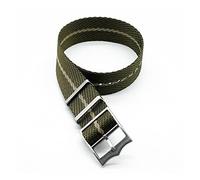 JUANZD Adjustable Single Pass Woven Nylon Striped Watch Band Silver/Copper Buckle Compatible With Tudor Black Bay Nato Strap 20mm 22mm(Olive khaki,20mm)