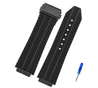 JUANZD Compatible With BIG BANG Silicone 26mm*19mm 25mm*17mm Waterproof Men Watch Strap Chain Watch Rubber Watch Bracelet Chain(2 Black-black,25-17mm)
