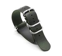 JUANZD Cow Leather Nato Strap 18mm 20mm 22mm 24mm Black Green Zulu Strap Handmade Comfortable Replace Watchband(Groen,18mm)
