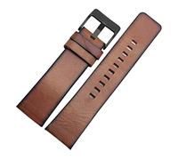 JUANZD Leather Strap Compatible With DZ 1399 DZ4280 DZ4290 22mm 24mm 28mm Diesel Watch Strap(Brown-Black Buckle,26mm)