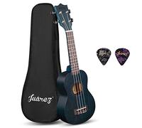 Juarez 53.34 cm (21") Soprano Ukulele Kit, AQUILA Strings (Strings Made in ITALY), Sapele Body, Rosewood Fingerboard, Matte Finish, with Bag and Picks, Blue (JRZ21UK/BL)