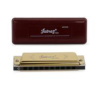 JUAREZ JRH10VGD Harmonica 10 Holes | Mouth Organ | Cover - Stainless Still | Comb - ABS | Reed - Phosphor Bronze with Case