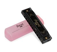 JUAREZ Junior JJ10HB 10 Holes Educational Harmonica Key of C Scale | Mouth Organ | Cover - Aluminum | Comb - Abs | Reed - Aluminum Black