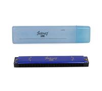 JUAREZ Junior JJ24HB 24 Holes Harmonica Key of C Scale | Mouth Organ | Cover - Aluminium | Comb - Abs | Reed - Brass Blue