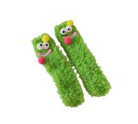 Juaugusep Warm Cozy Fluffy Cartoon Monster Socks, Coral Velvet Three-Dimensional Quirky Socks, Winter Funny Monster Socks, Green, One Size