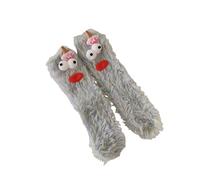Juaugusep Warm Cozy Fluffy Cartoon Monster Socks, Coral Velvet Three-Dimensional Quirky Socks, Winter Funny Monster Socks, Grey, One Size