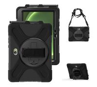 Juaupepo Rugged Case for Samsung Galaxy Tab Active5/4 Pro(2025/2022)/Active Pro(2019) 10.1" with S Pen Holder, Portable Hybrid Shock-Proof Cover with 360° Rotatable Hook&Loop Handle (Black)