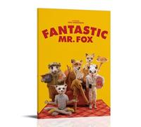 JUAWEYQOEA Fantastic Mr. Fox Poster Canvas Decor Wall Art Prints Posters Vintage Art Esthetic Decoration for Rooms 24x36inch(60x90cm) Frame-style