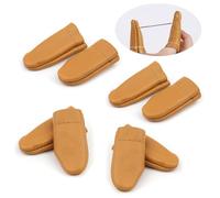 JUAYING 4 Pairs Sewing Thimble, Leather Finger Protector, Needle Felting Knitting Finger Thimble Guards Tools, for Hand Craft Sewing Needlework Handmaking(Random Color)
